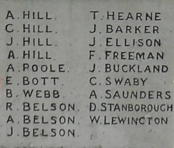 The Hill Family of Cippenham in The Great War.
